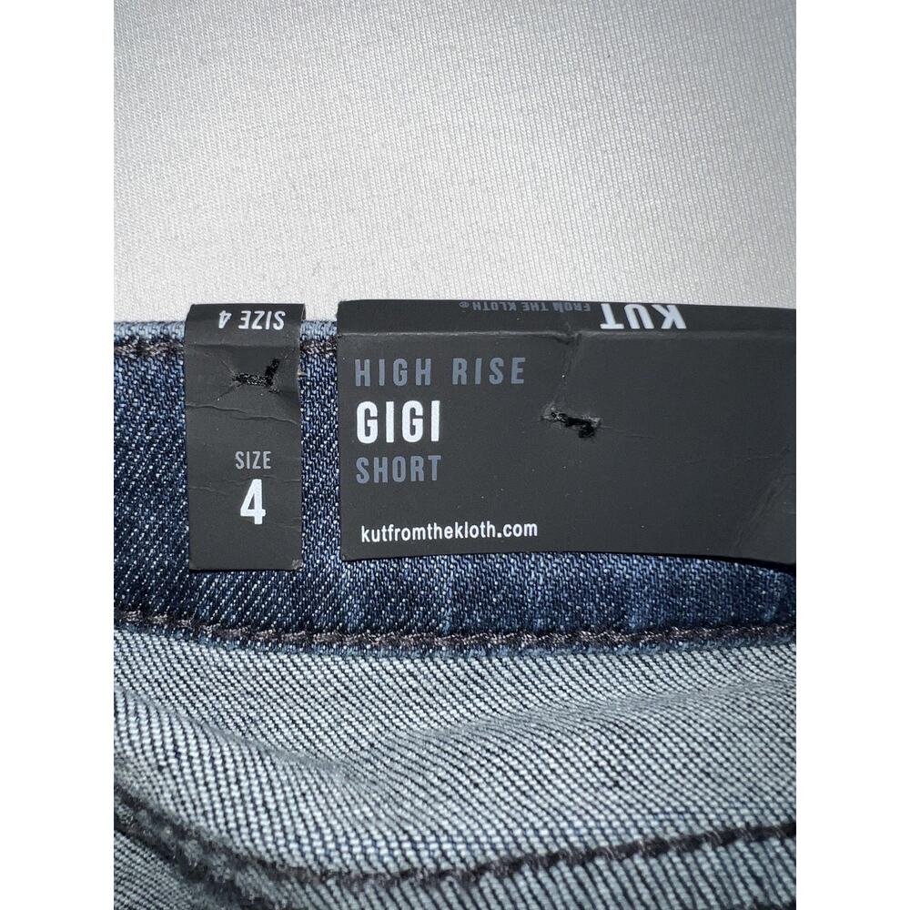 KUT From The Kloth Gigi Shorts Womens 4 Blue High Rise Distressed Cutoff Denim - Picture 4 of 7
